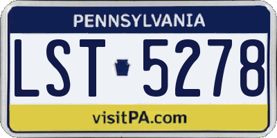 PA license plate LST5278