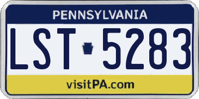 PA license plate LST5283