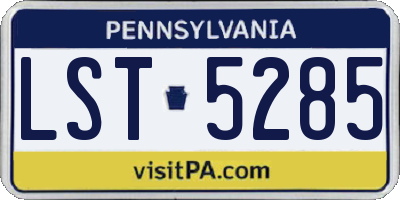 PA license plate LST5285