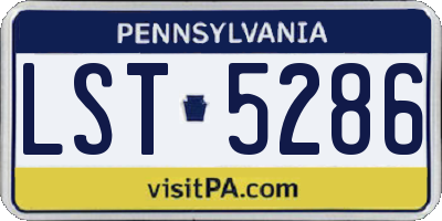 PA license plate LST5286