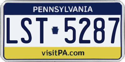 PA license plate LST5287