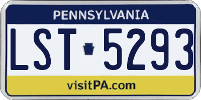 PA license plate LST5293