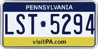PA license plate LST5294