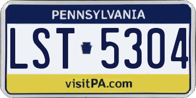 PA license plate LST5304