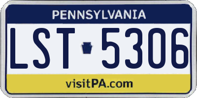 PA license plate LST5306