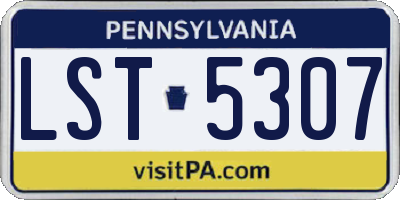 PA license plate LST5307