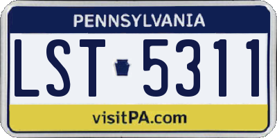 PA license plate LST5311