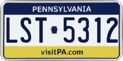 PA license plate LST5312