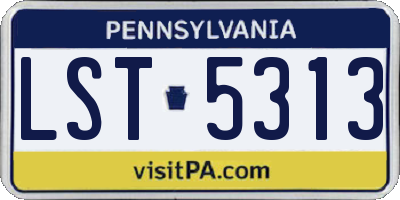 PA license plate LST5313