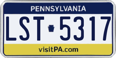 PA license plate LST5317