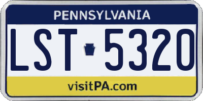 PA license plate LST5320