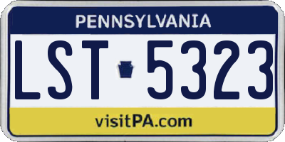 PA license plate LST5323