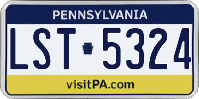 PA license plate LST5324