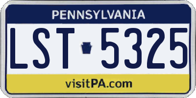 PA license plate LST5325