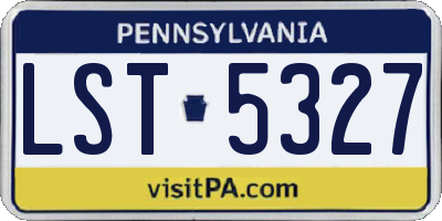 PA license plate LST5327