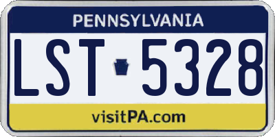 PA license plate LST5328