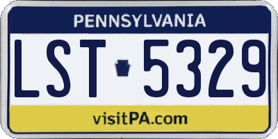 PA license plate LST5329
