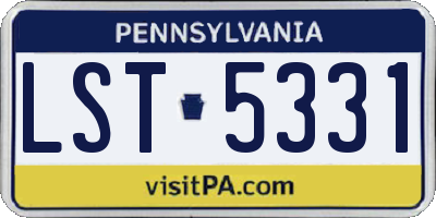 PA license plate LST5331