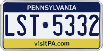 PA license plate LST5332