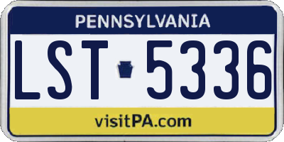 PA license plate LST5336