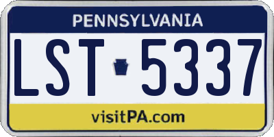 PA license plate LST5337