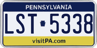 PA license plate LST5338