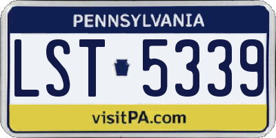 PA license plate LST5339