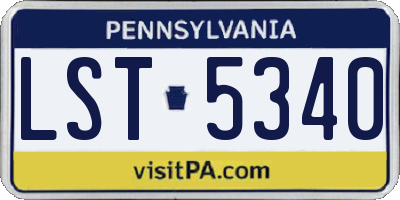 PA license plate LST5340