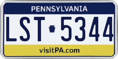 PA license plate LST5344