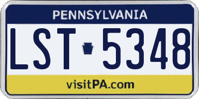 PA license plate LST5348