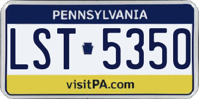 PA license plate LST5350