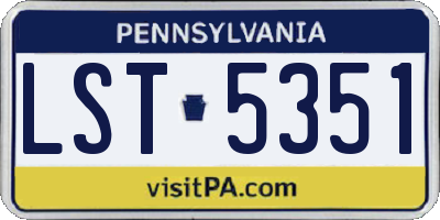 PA license plate LST5351