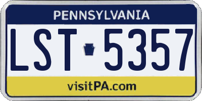 PA license plate LST5357