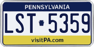 PA license plate LST5359