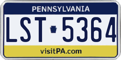 PA license plate LST5364
