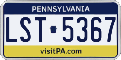 PA license plate LST5367