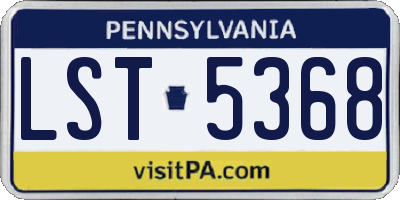 PA license plate LST5368