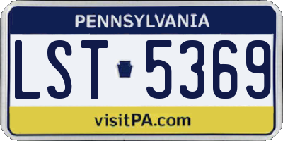PA license plate LST5369