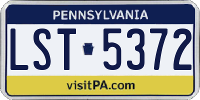 PA license plate LST5372
