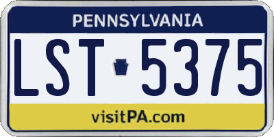 PA license plate LST5375