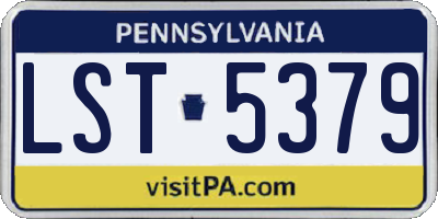 PA license plate LST5379