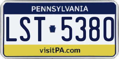 PA license plate LST5380