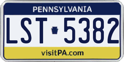 PA license plate LST5382