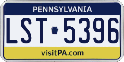 PA license plate LST5396