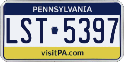 PA license plate LST5397