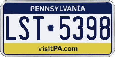 PA license plate LST5398