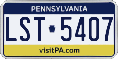 PA license plate LST5407