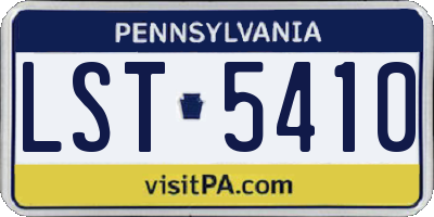 PA license plate LST5410