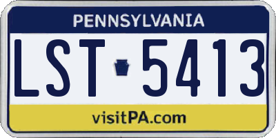 PA license plate LST5413
