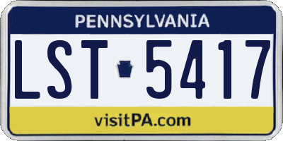 PA license plate LST5417